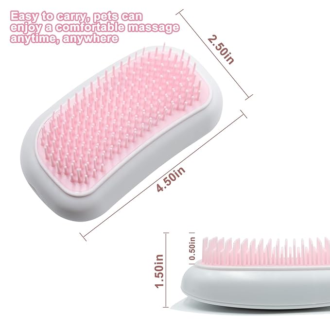 Electric Massage Cat Brushes, Pet Grooming Brush Easily Removes Tangles, 255 Massage Nodes for Relieving Tension, Tight Muscles, and Stiffness-1 pack pink