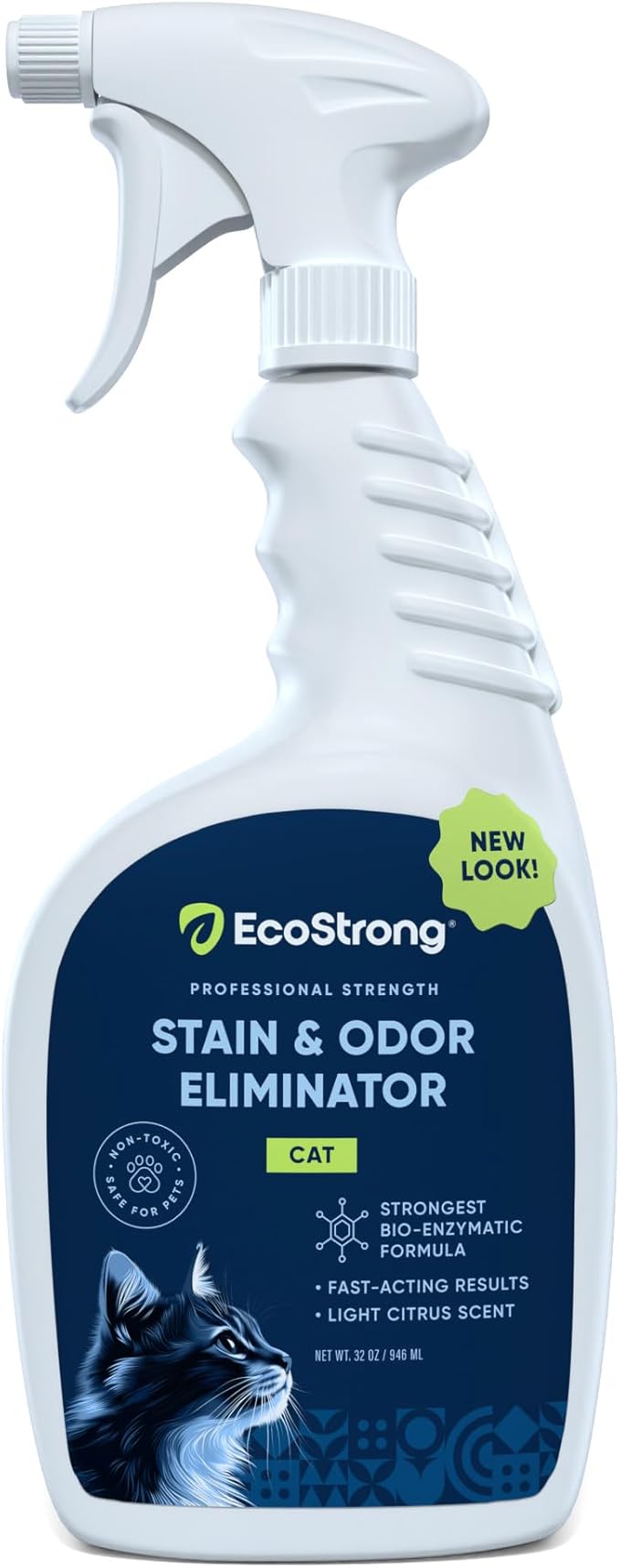 Cat Stain And Odor Remover | Enzyme Urine Odor Neutralizer - Stain Remover for Carpet, Litter Boxes, Bedding, and Laundry [Citrus Scent, 32 oz. Spray]