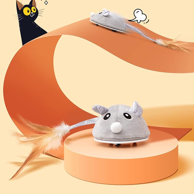 Sazao Electric Moving Mice Toy, USB Charging Cat Mouse Toy Lifelike Toxic Free for Indoor