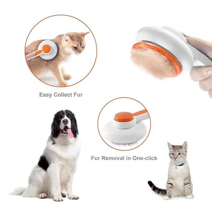 Cat Brush, Cat Specific Deep shedding Massage Brush, Cat Brush Hair with Soft Silicone Bristles, All Hair Lengths Effortless Fur Remova, White