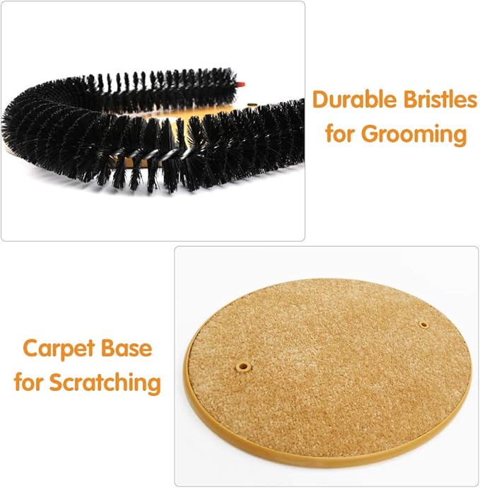 Cat Scratcher, Cat Brushes for Indoor Cats, Cat Arch Self Groomer Scratching Board Scratch Pad, Cat Hair Brush for Shedding, Cat Face Head Self Grooming Brush Post for Deshedding w/Cute Kitten Toy