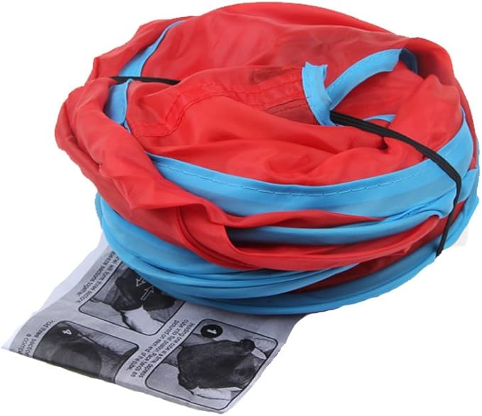 Emours Flexible Collapsible Cat Cube Kitty Play Bed Expandable Tunnel Cat Toys,Red