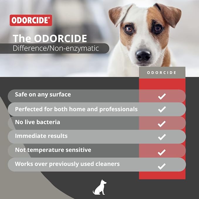Odorcide Odor Eliminator Concentrate: Odor Eliminator for Strong Odor on Carpets, Hardwood & More - Smoke, Sweat & Pet Odor Eliminator for Home w/Non-Enzymatic Formula, 64 oz