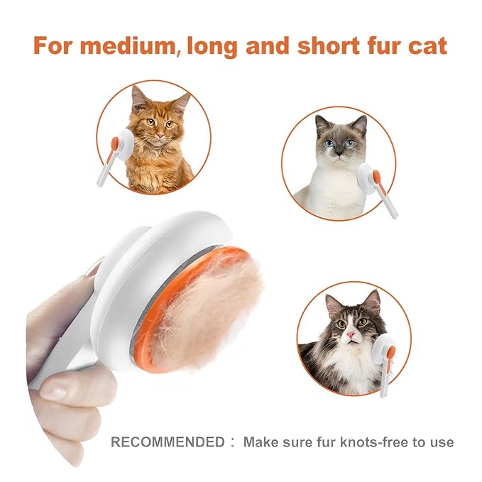 Cat Brush, Cat Specific Deep shedding Massage Brush, Cat Brush Hair with Soft Silicone Bristles, All Hair Lengths Effortless Fur Remova, White