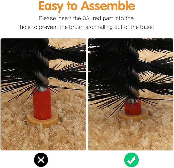 Cat Scratcher, Cat Brushes for Indoor Cats, Cat Arch Self Groomer Scratching Board Scratch Pad, Cat Hair Brush for Shedding, Cat Face Head Self Grooming Brush Post for Deshedding w/Cute Kitten Toy