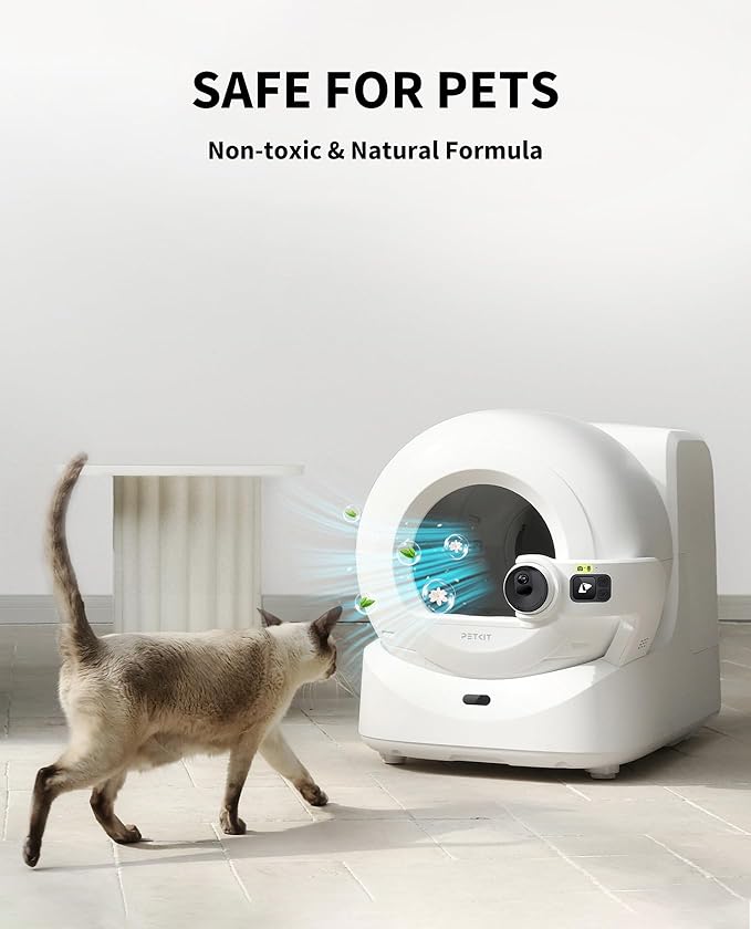 PETKIT N60 Pet Odor Control for Purobot Ultra and Purobot Max Pro Self-Cleaning Cat Litter Box, Long-Lasting Effective Litter Box Odor Remove, Natural Formula (Pack of 3)