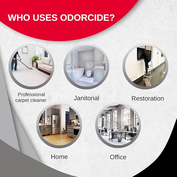 Odorcide Odor Eliminator Concentrate: Odor Eliminator for Strong Odor on Carpets, Hardwood & More - Smoke, Sweat & Pet Odor Eliminator for Home w/Non-Enzymatic Formula, 64 oz