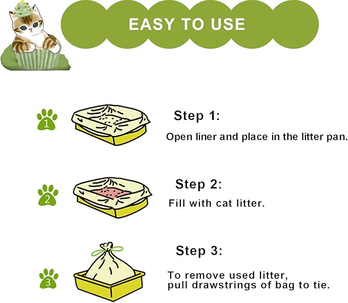 Jumbo Cat Litter Box Liners - 30 Count Extra Large Drawstring Bags, 4 Mils Thickness Pan Liner for Pet Cats and Kitties - 41" x 18" Oversized