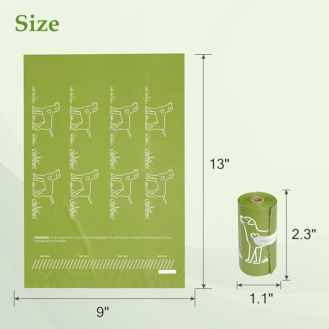 240 Count Unscented 13” x 9” Dog Waste Bags Rolls, Leakproof Strong & Sturdy Bags for Dogs, Doggie Bags Cats Litter Bags,Trash Bags for Doggy Pets
