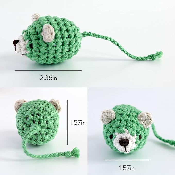 Cat Plush Toys - Knitted Mouse amiami-nezumi Medium Size - Ultra-Lightweight Hand-Knitted