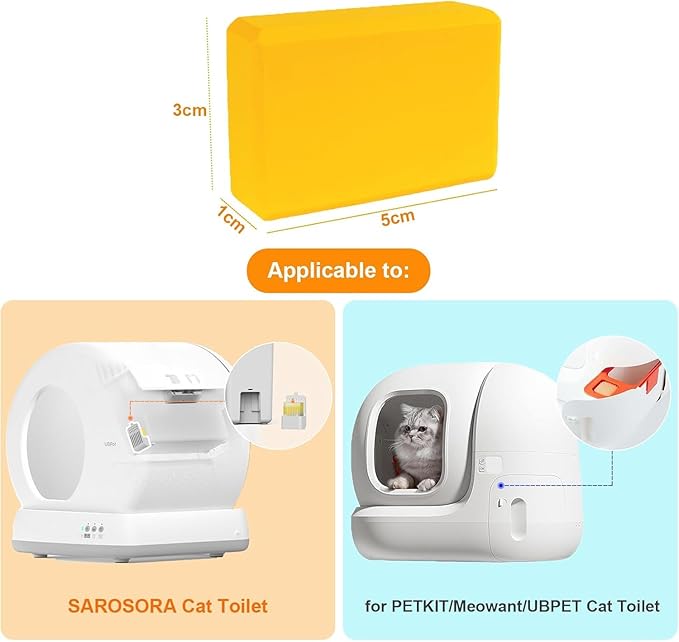 Sarosora Odor Eliminator for PETKIT/Meowant/UBPET Self Cleaning Cat Toilet and Cat Litter Box, Cat Litter Deodorizer,Cat Urine Odor Remover,Eliminator,Absorber Control (3 Pcs)