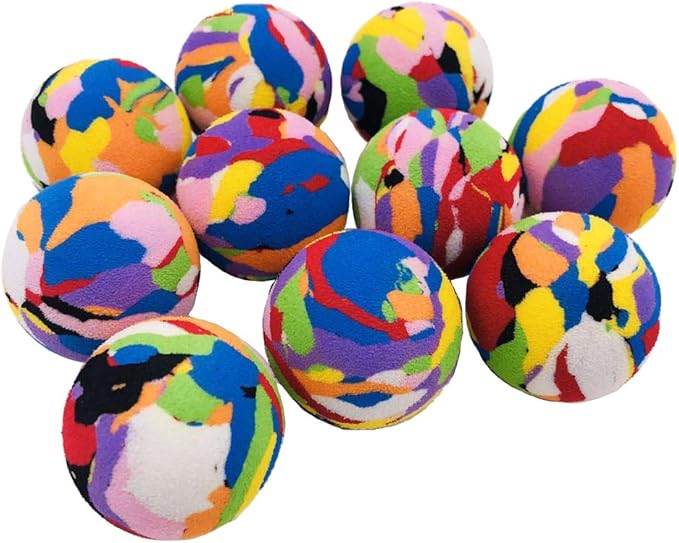 PET SHOW 10pcs Pack Cats Interactive Toys Balls for Indoor Cat 35mm Camouflage Soft EVA Foam Ball for Kitten Chase Playing Toy for Small Dogs Animals Puppies