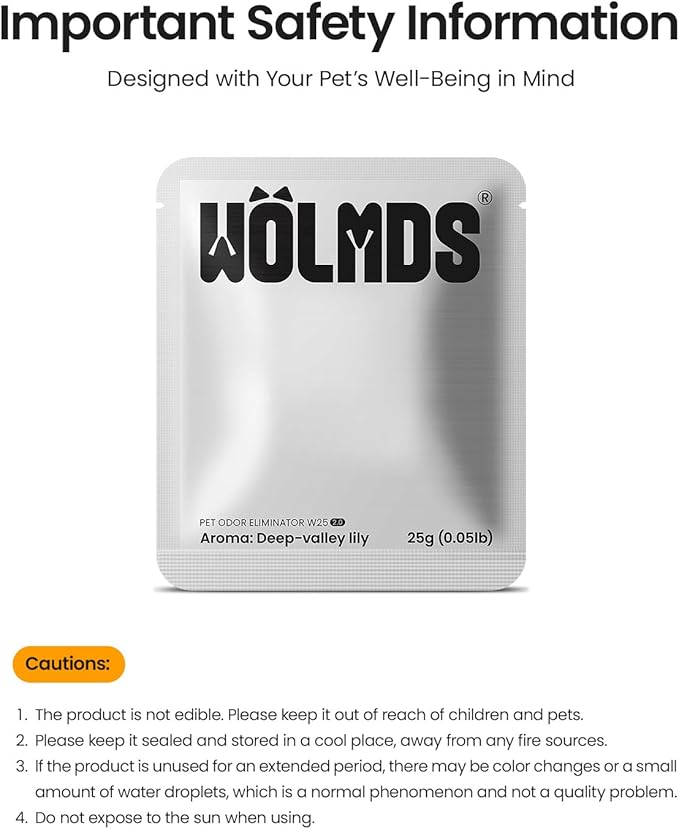 Odor Eliminator for Self-Cleaning Cat Litter Box – WOLMDS Cat Litter Deodorizer Gel for Strong Odor Absorber with Lily Aroma for Automatic Litter Boxes, Cat Essentials for Home, MSDS Certified (5 Pcs)