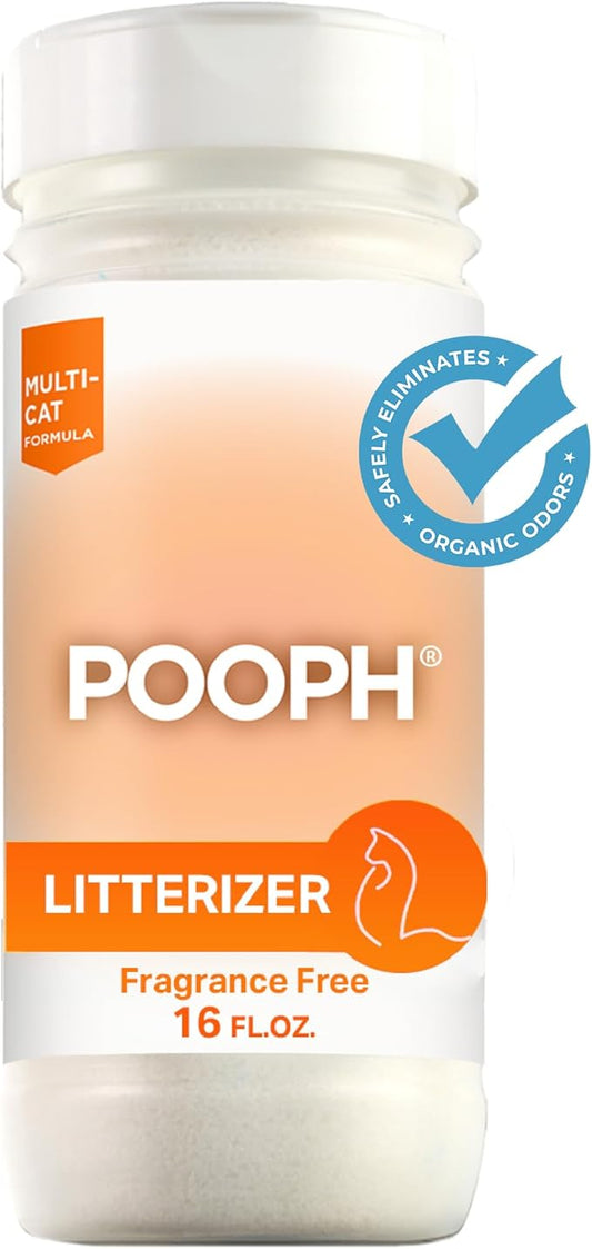 POOPH Litterizer - Litter Box Civilizer, 16oz - Dismantles Odors on a Molecular Basis, Freshener, Eliminator, Urine, Pee, Deodorizer, Fresh, Clean, Potty, Safe