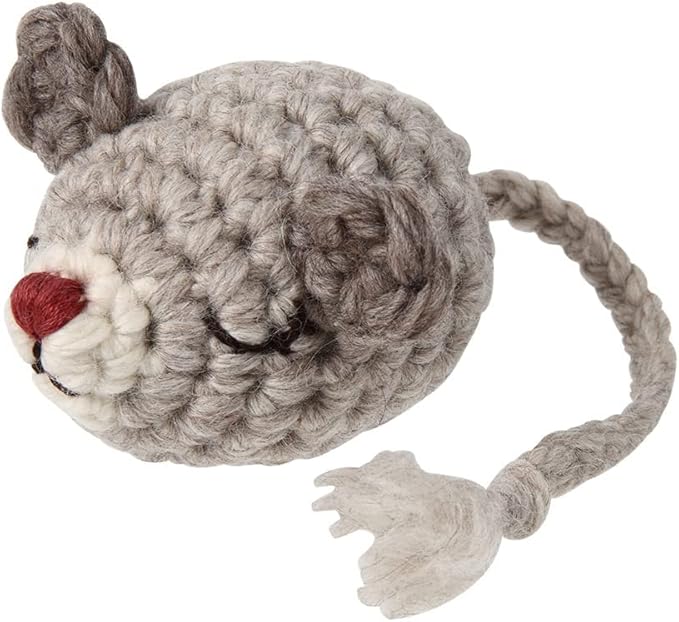 Cat Plush Toy - Knitted Mom & Daddy Mouse - Hand-Knitted, Light-Weight