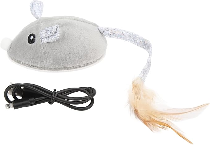 Sazao Electric Moving Mice Toy, USB Charging Cat Mouse Toy Lifelike Toxic Free for Indoor