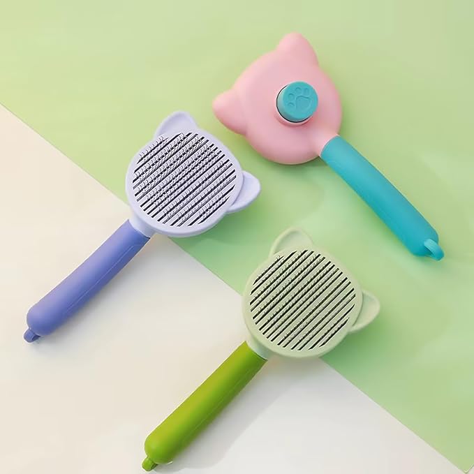 Dog Brush, Cat Brush, Pet Grooming Brush, Shedding Undercoat Rake, Clean Dog Grooming Comb, Dog and Cat Brush, Reduces Shedding by 96% (green)