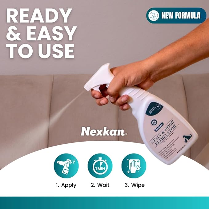 Stain & Odor Eliminator for Pets and Home-Spray-Strong Odors-Liter Deodorizer-for Urine-Poop-Carpet Cleaner-Smell Remover-Absorber-Color Safe-Natural Scent Neutralizer for Dogs & Cats- 28 oz.