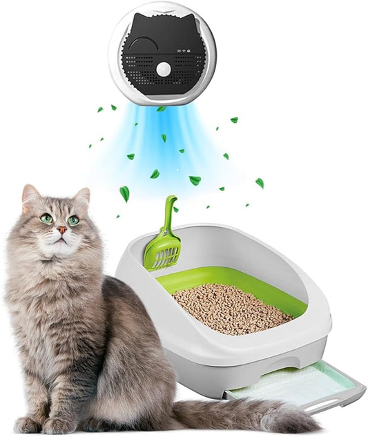 Pet Smart Air Purifier 99.9% Deodorization - Home Cat Litter Deodorizer - Rechargeable 3600 mAh- Suitable for All Kinds of Cat Litter Box and Room- Shoe Box, Toilet- Cabinets and Inside The Car.