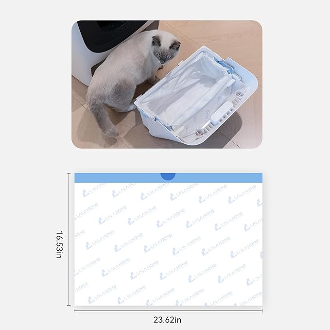Self-Cleaning Litter Box Liner Bags Automatic Cat Litter Box Refill Bag Compatible with RealScooper, 36 Count Drawstring Replaced Trash Bag Waste Bag for Automatic Litter Box