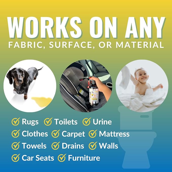 Urine Odor Eliminator Spray Completely & Safely Removes Cat Urine, Dog Pee, & Human Urine Odor Quickly from Carpet, Mattress, Hardwood Floor, & More - 1 16 oz, 1 4 oz (WeeWee Fresh)