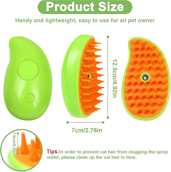 Steam Water Brush for Dogs 3-1 Cat Toys Grooming & Dog Steam Brush for Shedding, Cat Shower & Steam Hair Brush, Hair Cleaning Day Spa for Dogs, Steam Brush for Hair, Small Animals Grooming
