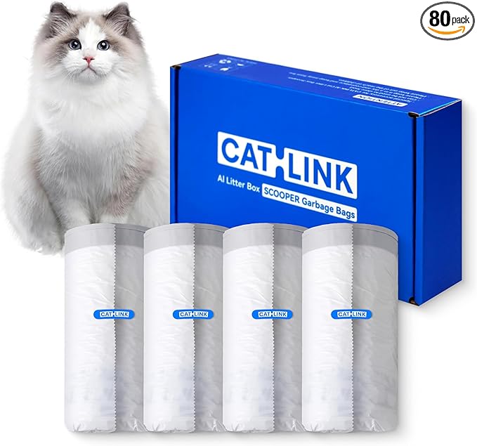 80 Pack CATLINK Trash Bags, for Automatic Cat Litter Box for SCOOPER YOUNG & SCOOPER LUXURY PRO Not Suitable for SCOOPER SE
