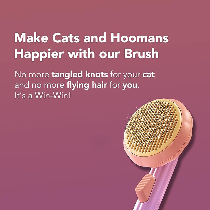 Lukamoo® Cat Brush for Shedding & Grooming, for Long & Short Haired Cats, for Matted Fur, Self-Cleaning