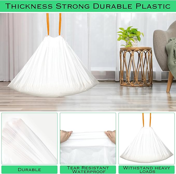 60 Count Cat Litter Box Robot 4 and 3 Waste Bags, 26" x 16" Thicken Durable Drawstring Litter Box Liners Poop Bags, 10~12 Gallons Self-Cleaning Automatic Litter Box Bags