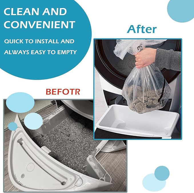 150 Count Waste Drawer Liners Bags Compatible with All Litter Box Robot Models, 9-11 Gallons Litter Box Liners