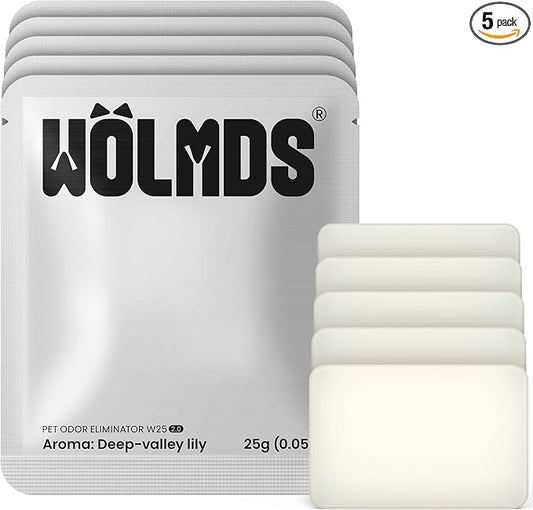 Odor Eliminator for Self-Cleaning Cat Litter Box – WOLMDS Cat Litter Deodorizer Gel for Strong Odor Absorber with Lily Aroma for Automatic Litter Boxes, Cat Essentials for Home, MSDS Certified (5 Pcs)