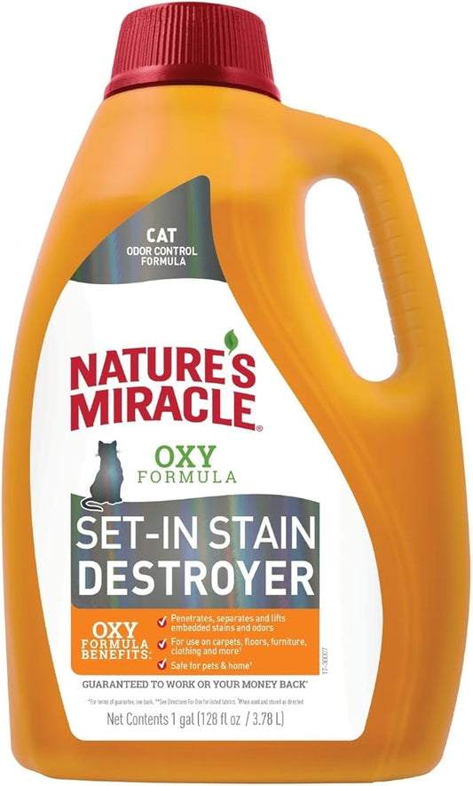 Nature's Miracle Just for Cats Oxy Stain and Odor Remover RED 128 Fl Oz (Pack of 1)
