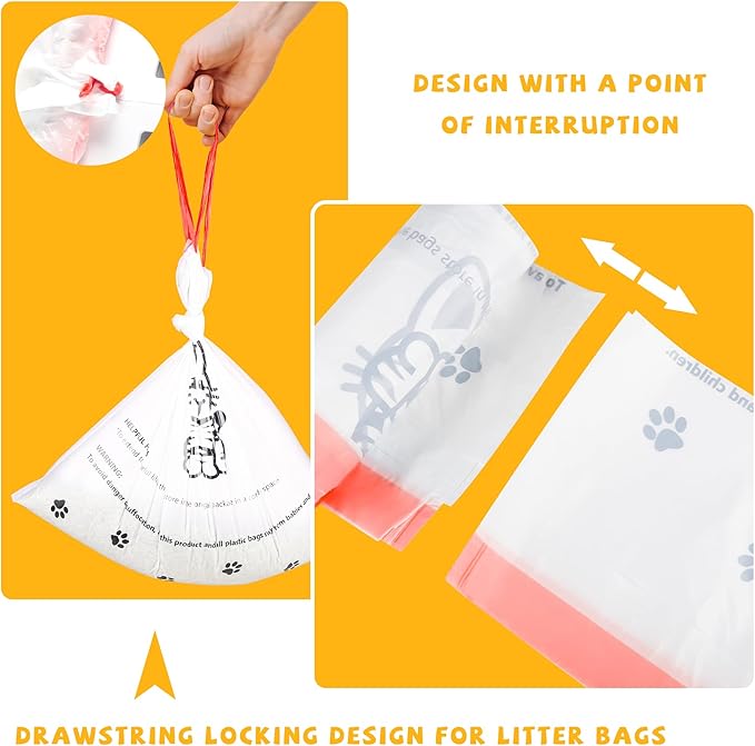 80 Counts Cat Litter box Bags for Automatic Cat Litter Box Self Cleaning, 24 x 29 Inches Extra Thick Cat Liner Bags Compatible with Litter Box Robot 4 and 3(White-Red)