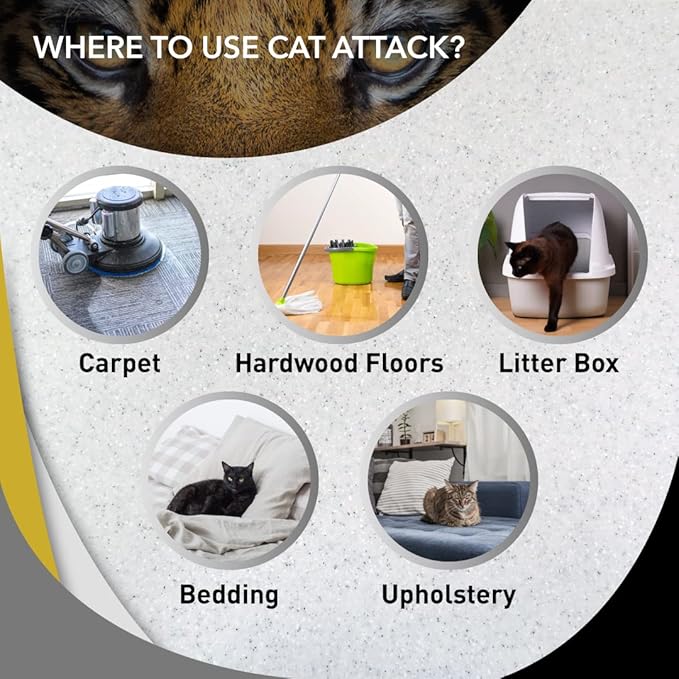 Odorcide Cat Attack Concentrate Odor Eliminator - Cat Odor Eliminator for Strong Odor - Cat Urine Odor Eliminator for Carpet & Upholstery - Cat Urine Remover for Home - Litter Box Odor Eliminator -