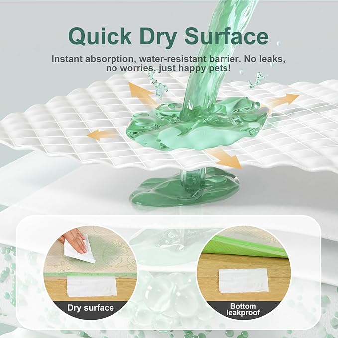 Dog Pee Pads 50Counts, 24"X36" Disposable Pee Pads for Dogs with 4 Sticky Corners, Leak-Proof 6Layers Thicken Puppy Pee Pads Extra Large, Non-Slip Puppy Training Pads for Crate/Cage/Carrier