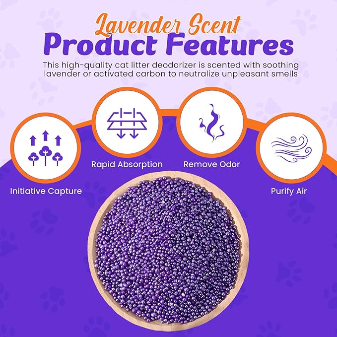 Cat Litter Deodorizer (Lavender Scent) - Soothing for Felines