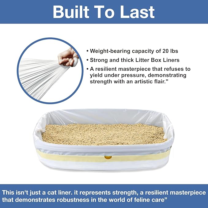 Cat Litter Box Liners - 30 Extra Large Strong & Thick Litter Liners For Mess-Free Cleanup - Jumbo Size - Conveniently Folded No More Tearing - Scratch-Resistant - Enjoy A Fresh Hygienic Environment
