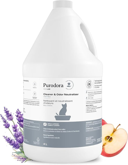 Pet Litter Box Deodorizer 135 Oz | Cat Litter Deodorizer Instantly Neutralizes Odors in Cat Litter Boxes & Trash Cans | Litterizer with Apple & Lavender Scent, Safe for Pets & Family