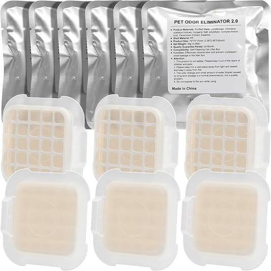 Update Cat Litter Odor Eliminator 2.0 for Self-Cleaning Cat Litter Box, GISOFIK Cat Litter Deodorizer, Cat Toilet Odor Control, Litter Box Deodorizer, Safe for Pets 98% Remove Rate(6 Pack)