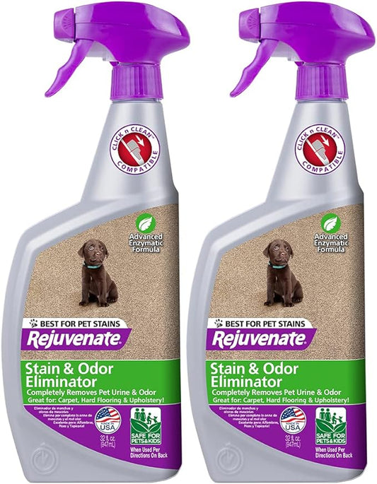 Rejuvenate Bio-Enzymatic Carpet & Upholstery Spot & Stain Remover Odor Remover Simply Spray and Walk Away – Removes Mud, Chocolate, Grass, Pet Stains and More