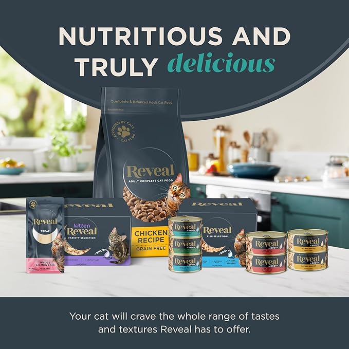 Reveal - Grain Free | Wet Canned Cat Food | 2.47oz - 24 Pack - Premium Nutrition, 100% Natural, No Additives, and Limited Ingredients (Tuna with Salmon in Gravy)