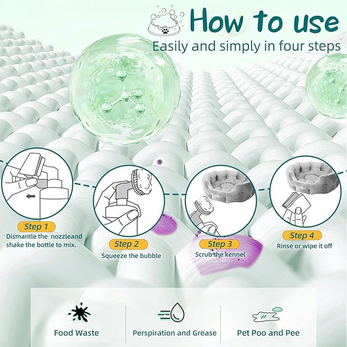 Pet Stain and Odor Remover-Multi Purpose Pet Carpet Foaming Cleaner and Carpet Stain Remover,Pet Bed Cleaning Foam-No Rinse Pet Stain Cleaning,Suitable for Carpet and Pet Bed