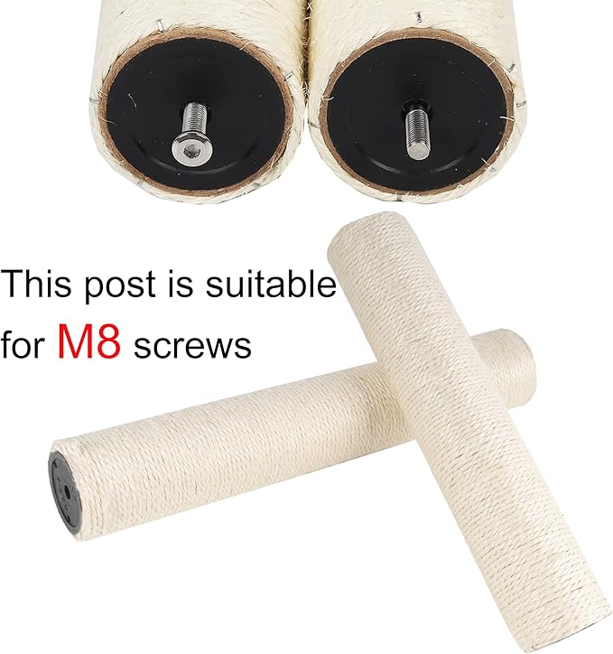 Dimaka Cat Scratching Post Replacement Pole, Cardboard and Sisal(Beige-4 Posts, 7.9 in / 20 cm)