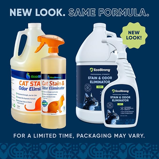 Cat Stain and Odor Remover| Enzyme Urine Odor Neutralizer - Stain Remover for Carpet, Litter Boxes, Bedding, and Laundry [160 Fl Oz Bundle]