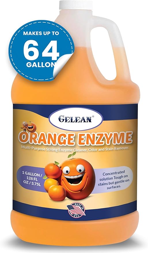 Multi-Purpose Enzyme Cleaner - Concentrate MAKES 64 GALLON - Stain and Odor Eliminator - ORANGE ENZYME - Odor Floor Cleaner USA Made All Purpose Cleaner 128 oz