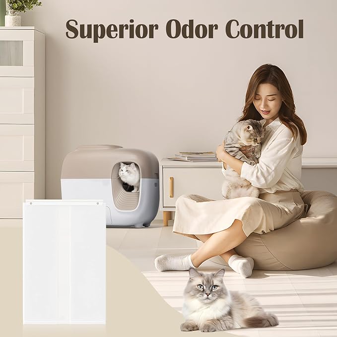 Cat Litter Liner Bags for PetSnowy Snow+ Cat Litter Box, 60 PCS Petsnowy Cat Litter Bags for Automatic Cat Litter Box, Heavy Duty Tear & Leak Resistant, Drawstring Extra-Thick, Lasts 18 Mos