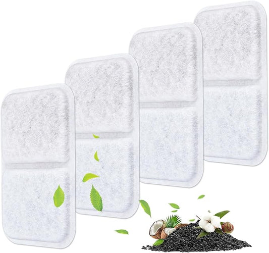 Cat Litter Box Filter Replacement for Catit Jumbo Hooded Cat Litter Pan, Compatible with Airsift Litter Box Filters, Odor Absorbing Pet Air Filter Purifier, 4 Pack, White