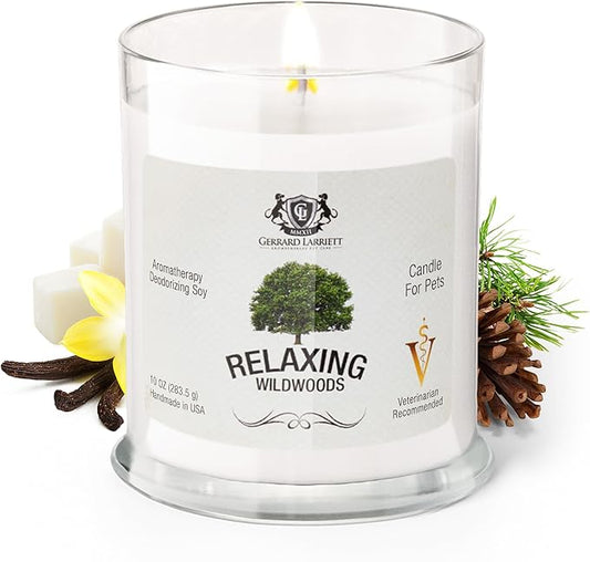 Pet Odor Eliminator Candle Relaxing Wildwoods Scented Candles for Home Decor - Calming Candles Aromatherapy, Soy Wax Pet Candles Odor Eliminator for Home - Pet Friendly Candles by Gerrard Larriett