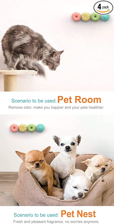 Litter Box Crate Bed donut air freshner Litter Box Deodorizer and Cat Dog Odor Eliminator Pack of 4