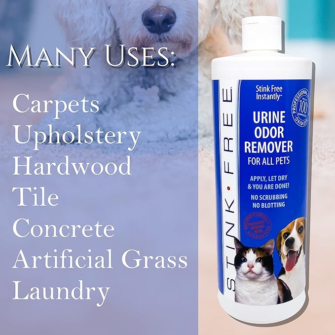 Instantly Pet Urine Odor Remover - Cleaner, Neutralizer, & Eliminator of Cat & Dog Pee Odor on Carpets, Rugs, Outdoor Rugs, Mattress, Floor, Etc. 32 oz. (1 Quart)